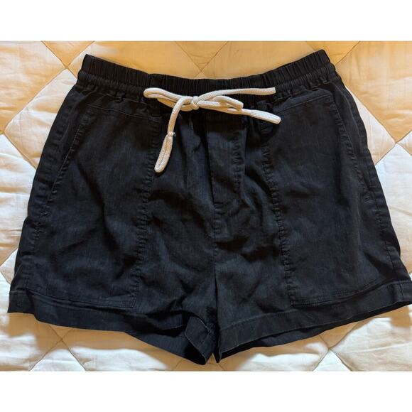 VINCE Linen Blend Rope Tie Pull On Shorts Casual Beachy Size S - Picture 2 of 4